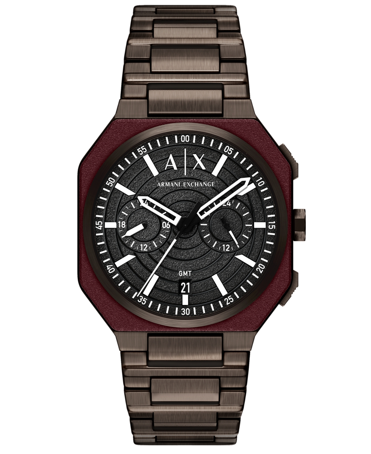 A|X Armani Exchange Men's Bass Dual-Time Brown Stainless Steel Watch 40mm - Brown