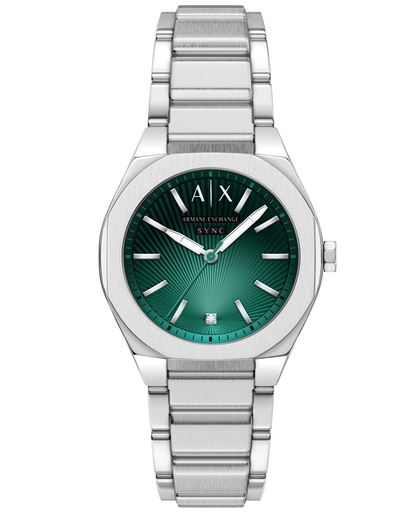 Женские часы A|X Armani Exchange Sync Three-Hand Quartz Silver-tone Stainless Steel 36mm — фото 1