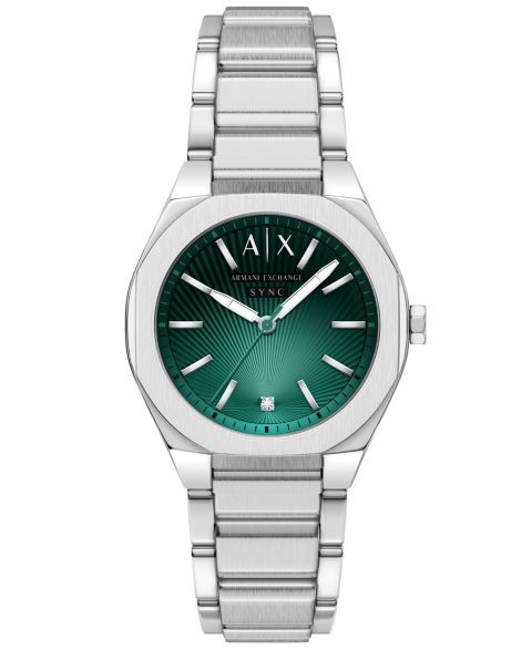 Женские часы A|X Armani Exchange Sync Three-Hand Quartz Silver-tone Stainless Steel 36mm