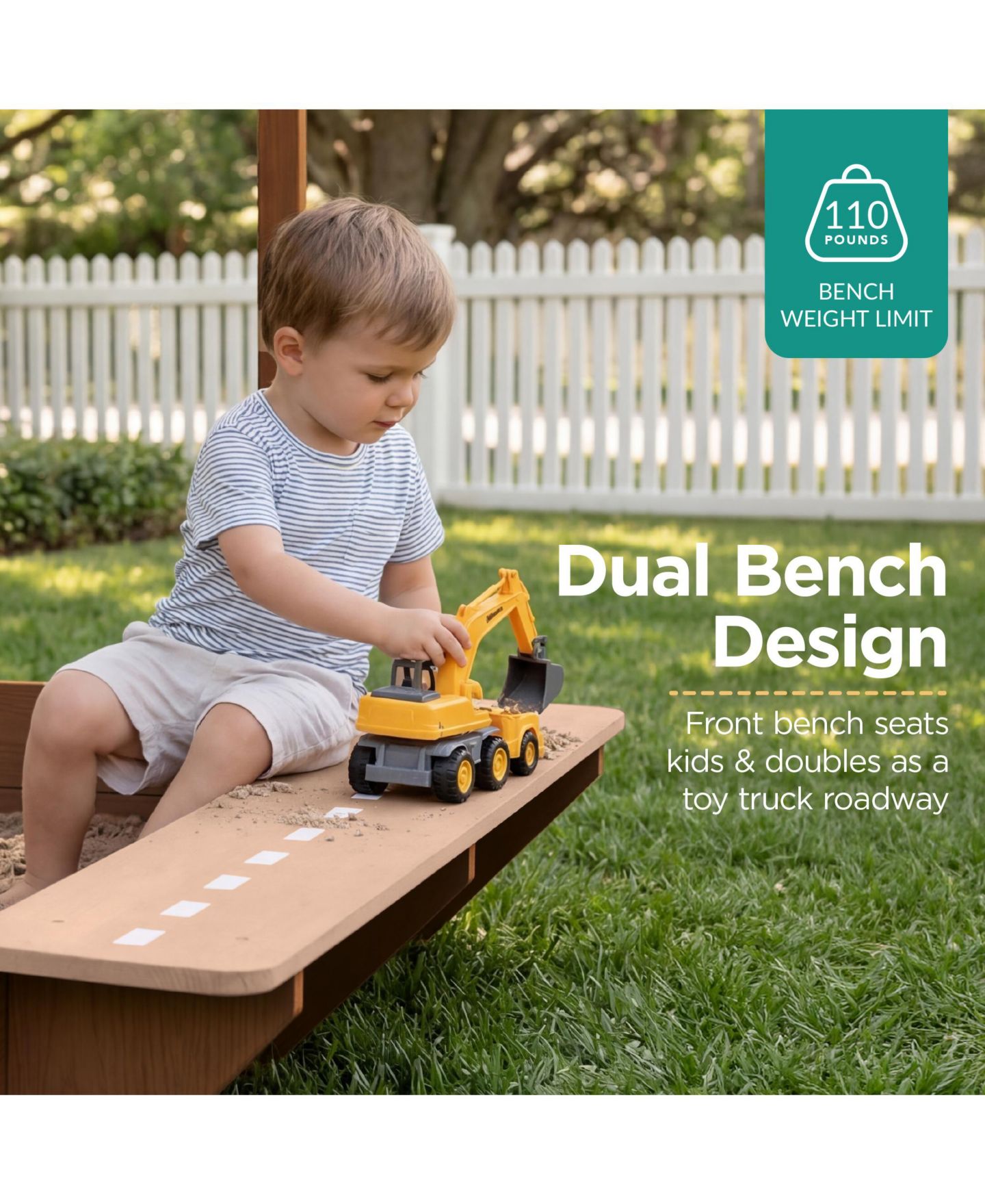 Детская игрушка Best Choice Products Wooden Sandbox 52" x 45", Canopy & Water Table Playset, Fits 4 Kids, Ages 3+, цвет: Бежевый — фото 6