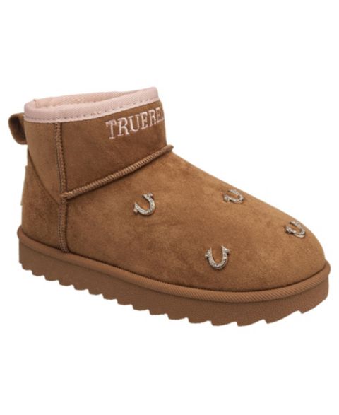 Детские ботинки True Religion Kandi с логотипом-подковой и стразами, цвет: Коньячный