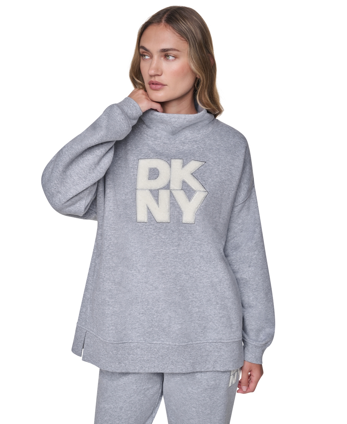 Dkny Sport Women's Mock-Neck Oversized Graphic Sweatshirt