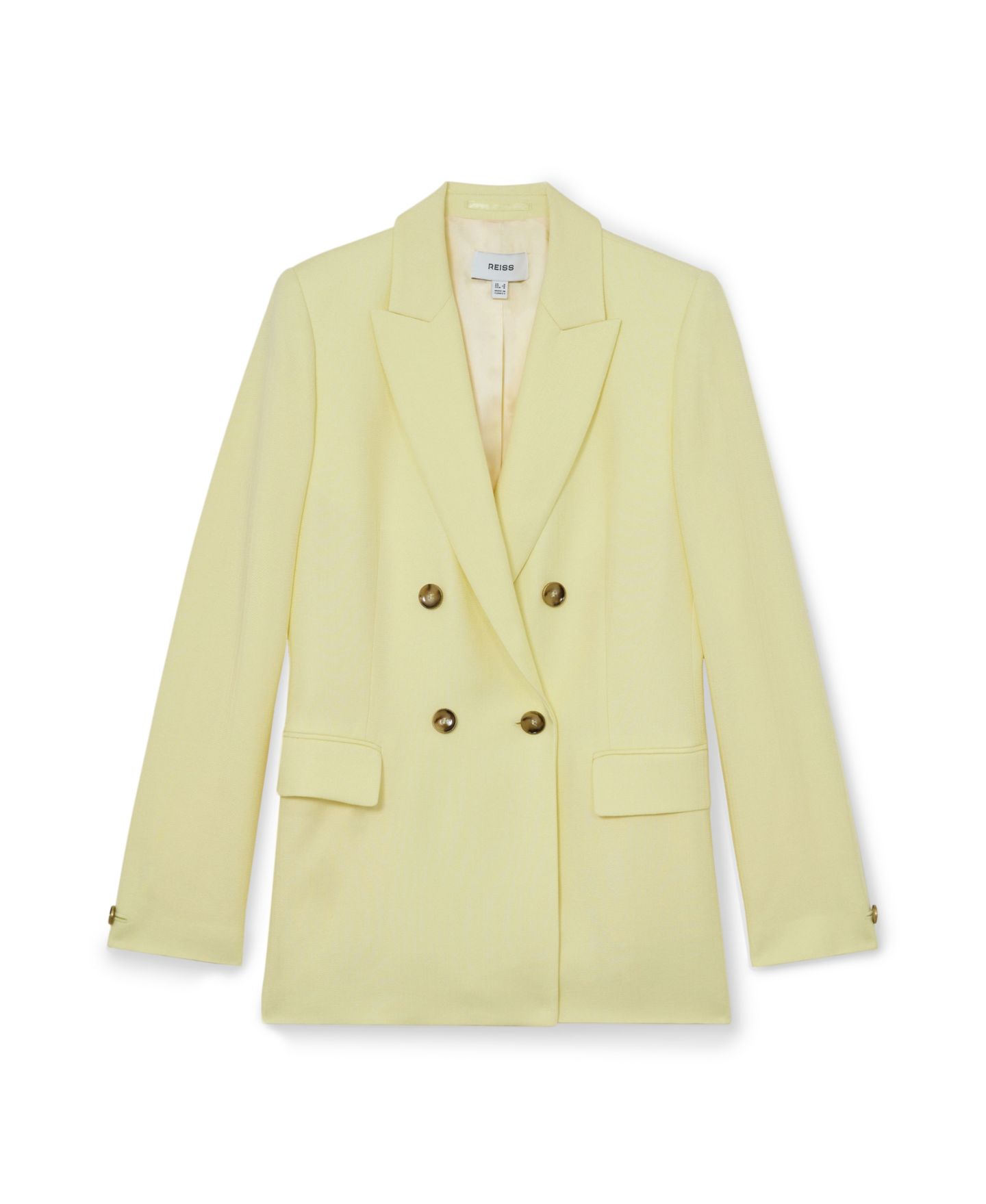 Женский пиджак REISS Magda Double-Breasted Peak Lapels Blazer, цвет: Жёлтый — фото 5