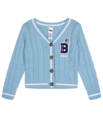 Toddler Girls' 2T-5T Varsity Cable-Knit Cardigan Sweater