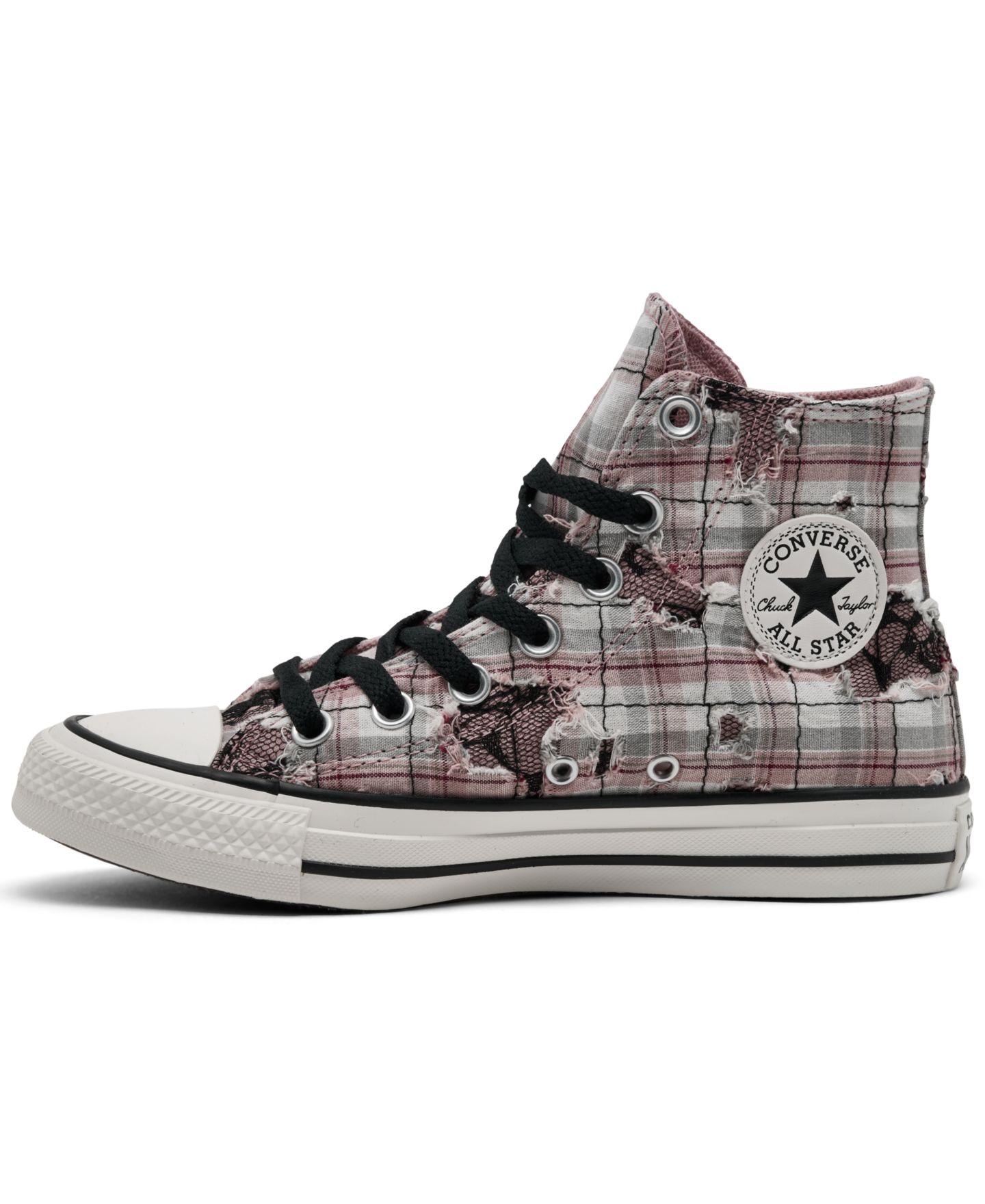 Женские высокие парусиновые кеды Converse Ctas Hi Petal Pit, цвет: Розовый / Чёрный — фото 3