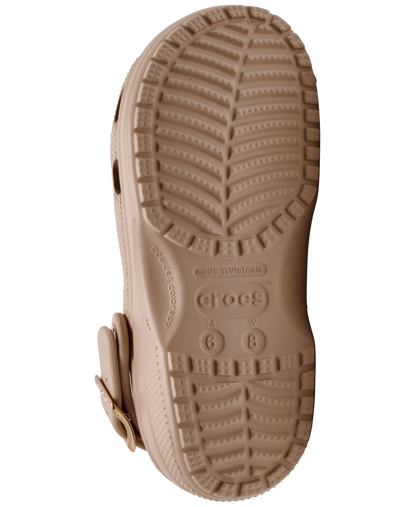 Женские сабо Crocs с металлической пряжкой и открытой пяткой, цвет: Пудровый — фото 6
