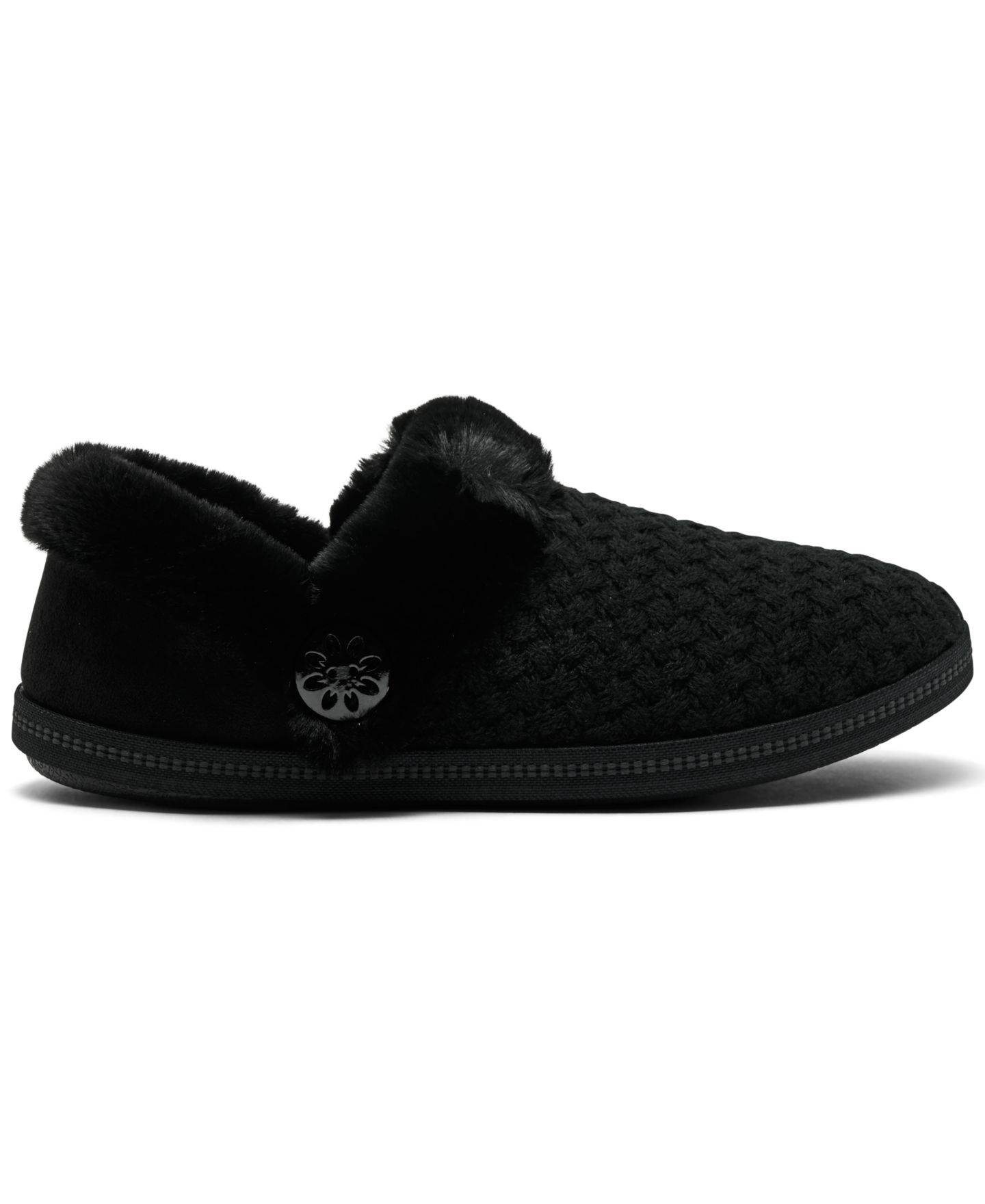 Женские замшевые тапочки-сабо Skechers Cozy Campfire-Frosty с пеной с эффектом памяти, цвет: Чёрный — фото 2