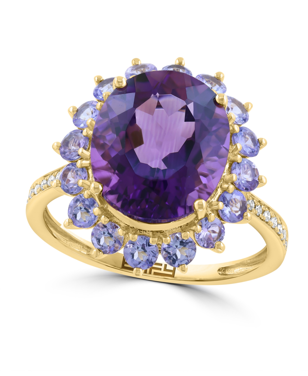 Effy Collection Amethyst, Diamond and Tanzanite Ring (4-1/10 ct. t.w.) in 14k Yellow Gold