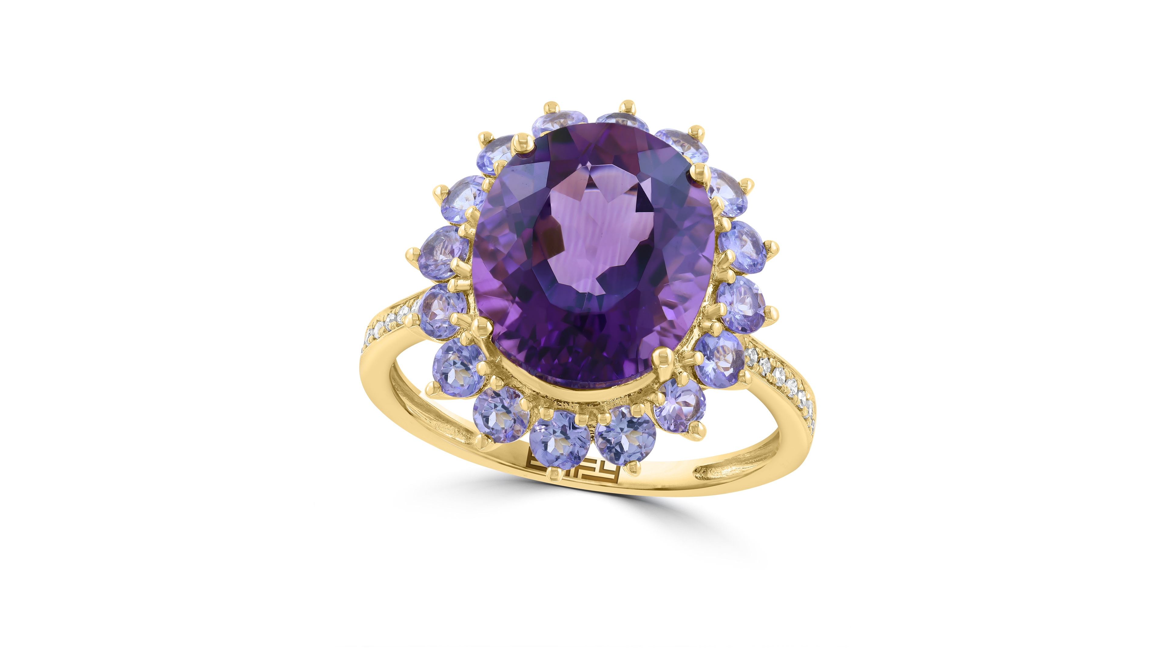 Effy Collection Amethyst, Diamond and Tanzanite Ring (4-1/10 ct. t.w.) in 14k Yellow Gold