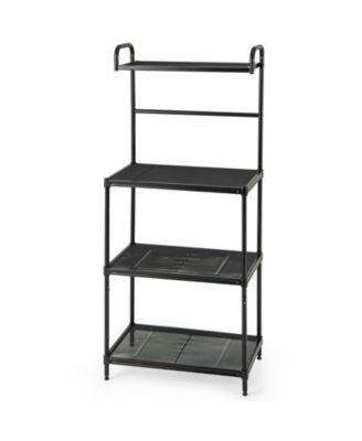 53.5 Inch 4-Tier Iron Mesh Shelf Kitchen Microwave Storage Rack