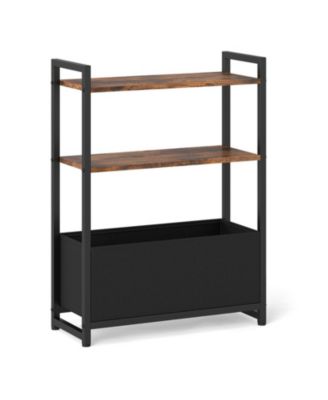 Slim 8 in Wide End Table Featuring Fabric Drawer Storage