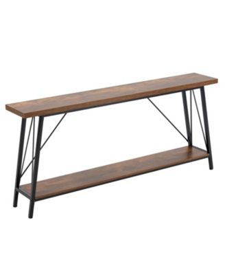 70.9 Inch Narrow Console Sofa Table with Metal Frame