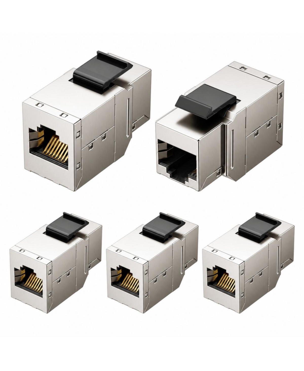 Lofree Ul Listed 5 Pack 10Gbps Shielded Cat6 Keystone Coupler Female to Female RJ45
