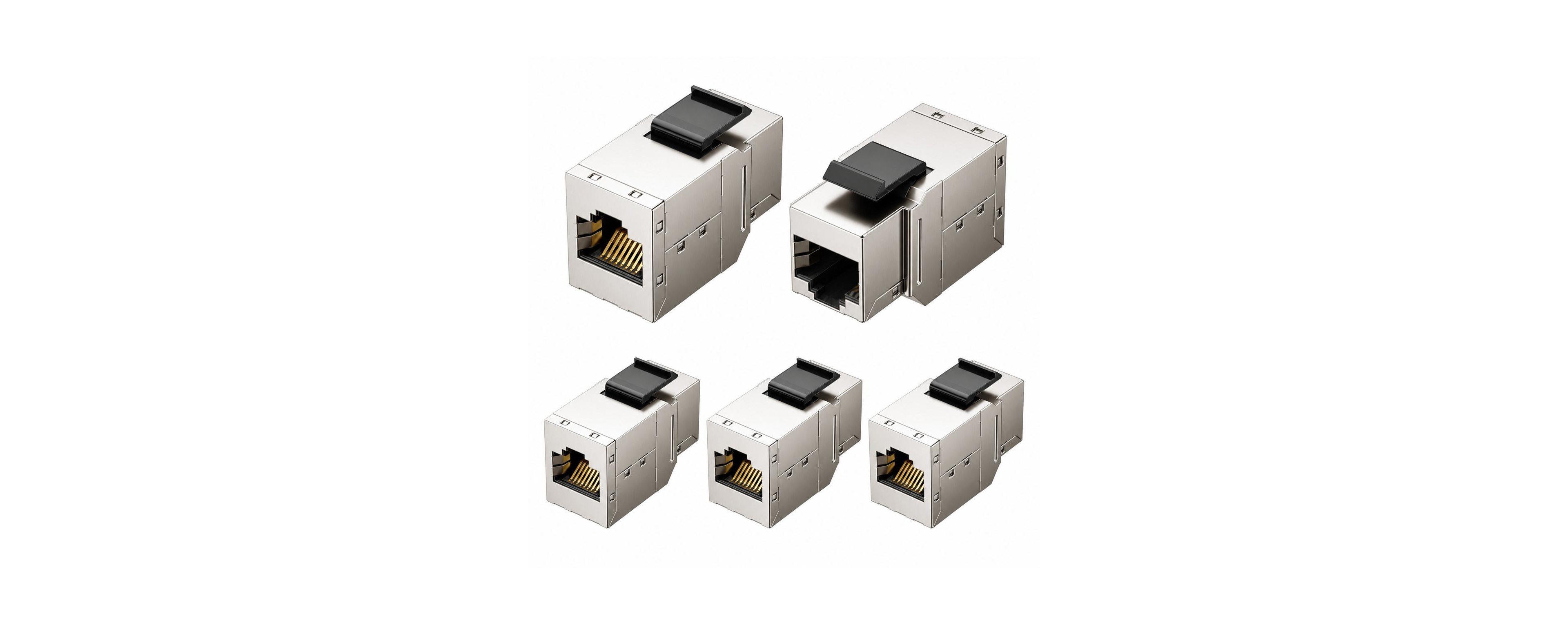 Lofree Ul Listed 5 Pack 10Gbps Shielded Cat6 Keystone Coupler Female to Female RJ45