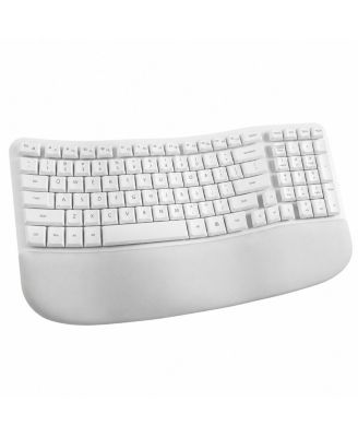 Wireless Wave Keyboard Ergonomic Cushioned Palm Rest Full Layout