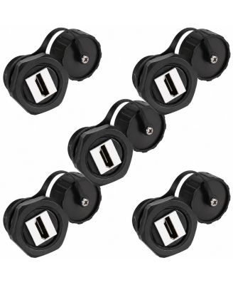 5HDMI M25 Panel Mounting Waterproof Connector 4K HDR 18Gbps IP67