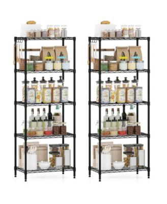 60 Inch 2-Piece 5-Tier Metal Adjustable V-Shaped Wire Storage Shelving Unit
