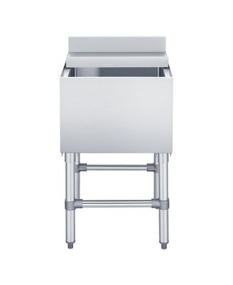 49.4 Qt Stainless Steel Underbar Ice Bin with Sliding Lid