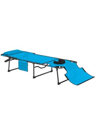 Outdoor Chair, Folding Design, Headrest, Adjustable Backrest, Storage Pockets for Camping, Travel and Outdoor Activities