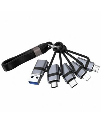 6-in-1 USB-C OTG Adapter Converter 240W Cable Set for USB-A, USB-C, Micro USB, and Lightning