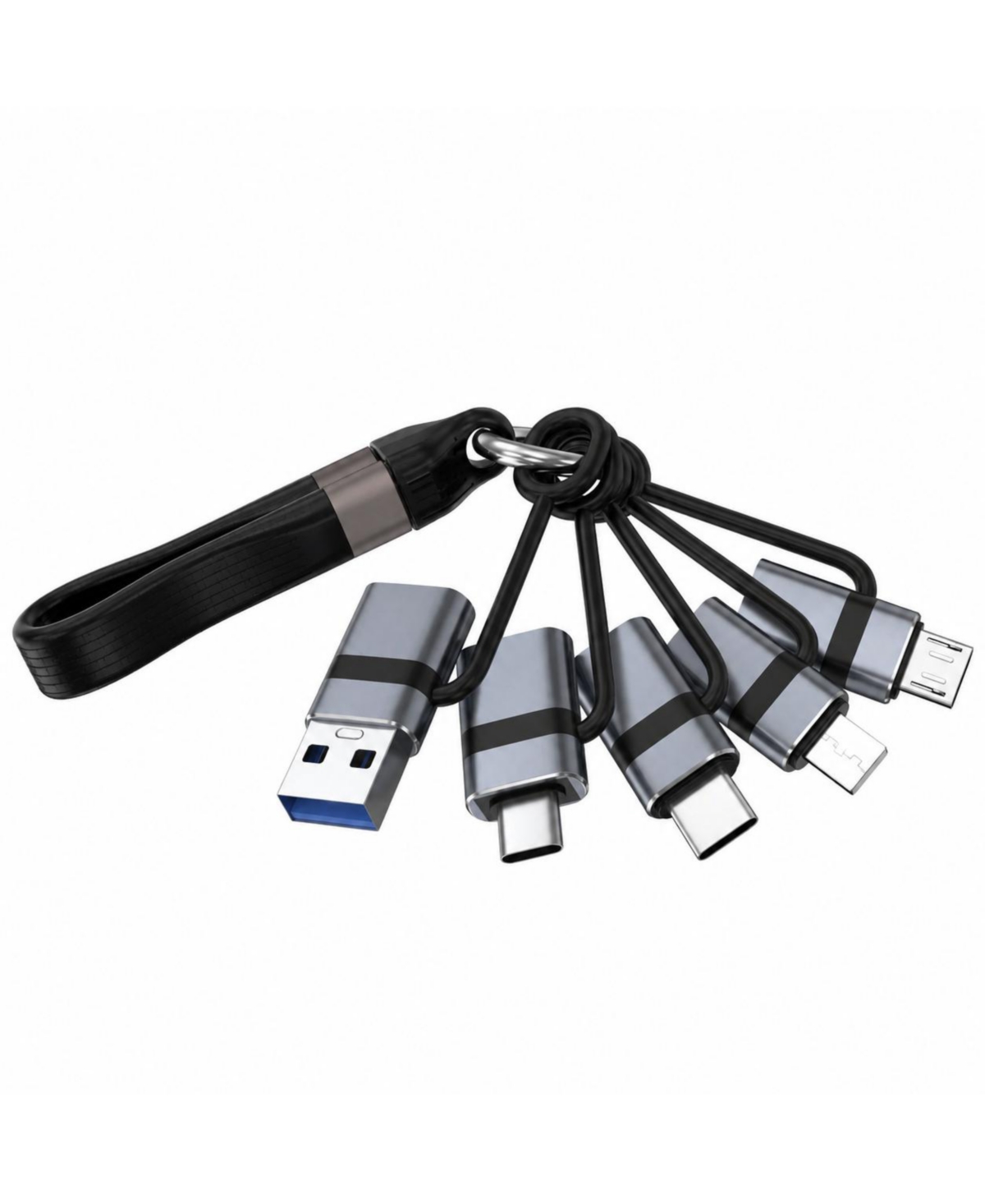 Lofree 6-in-1 Usb-c Otg Adapter Converter 240W Cable Set for Usb-a, Usb-c, Micro Usb, and Lightning - Grey