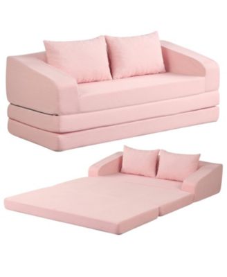 Corduroy Loveseat Sleeper Sofa with 2 Back Cushions for Living Room Bedroom Apartment