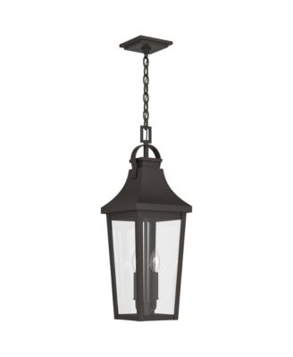 Cleary 24.75" 2-Light Outdoor Pendant Clear Glass Olde Bronze