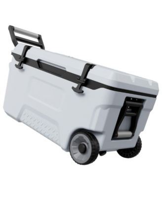 Portable Rolling Hard Cooler 52QT with Wheels Leak-Resistant Ice Retention for Picnics and Camping
