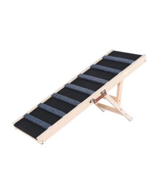 Folding Adjustable Wooden Dog Ramp 39.3in Long Adjustable from 15in to 22in for Bed Couch Sofa Car