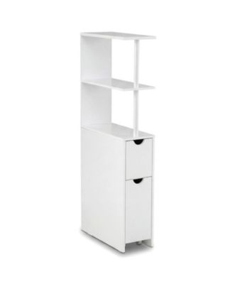 Slim Storage Freestanding Bathroom Cabinet with Open Shelves