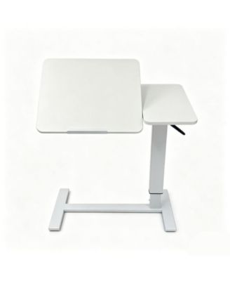 Upgraded Overbed Bedside Desk with Wheels, Height-Adjustable Tray and Mobile Laptop Stand