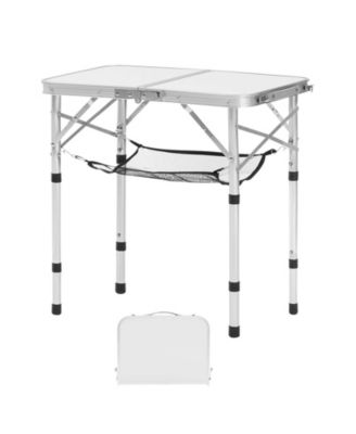 Lightweight Height-Adjustable Aluminum Folding Camp Table