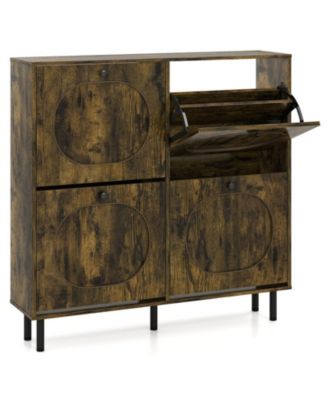 Slim Flip Drawer Shoe Cabinet for Narrow Entryway Spaces