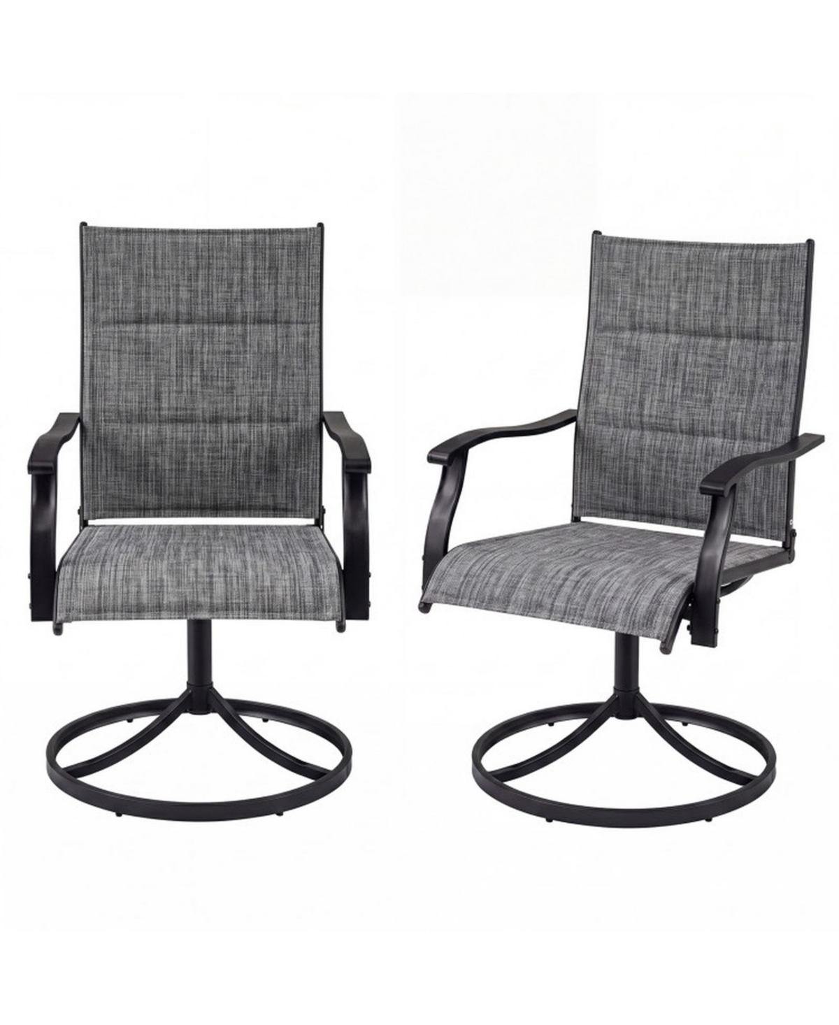 Gouun Set of 2 Padded Swivel Rocking Patio Dining Chairs