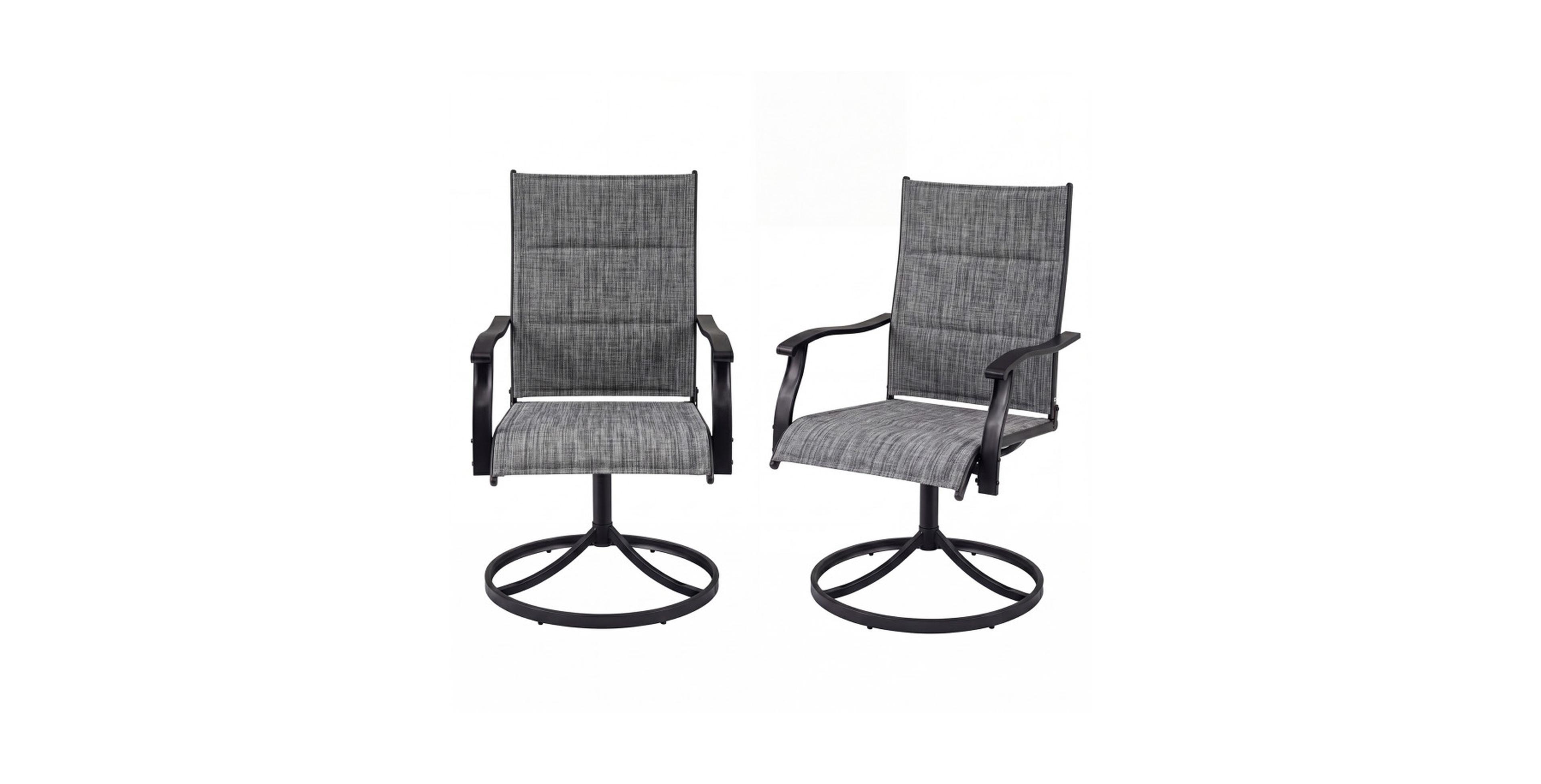 Gouun Set of 2 Padded Swivel Rocking Patio Dining Chairs