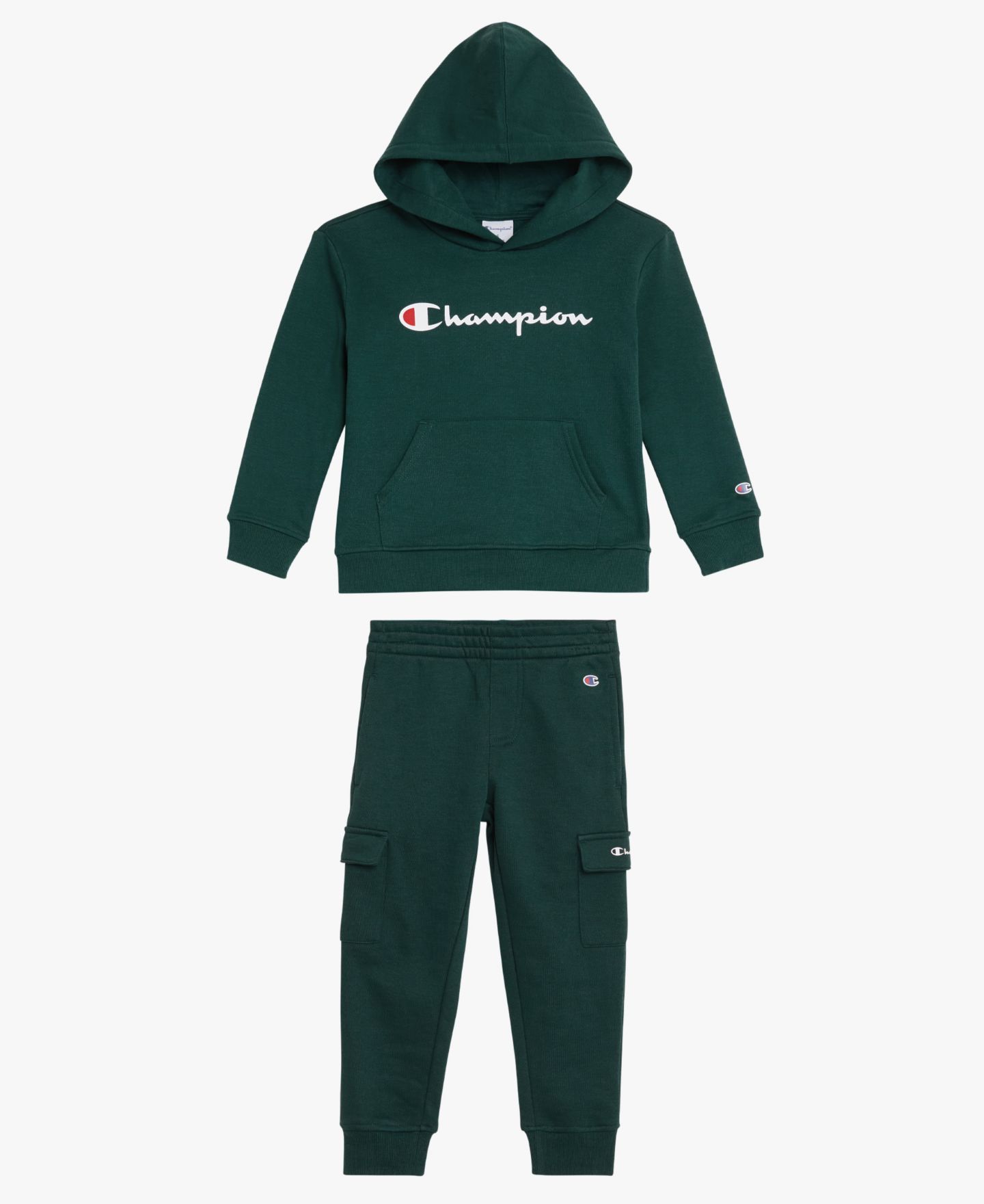 Комплект Champion Signature Logo Hooded Cargo Hoodie and Joggers, 2-Piece Set для мальчиков, цвет: Botanical — фото 3