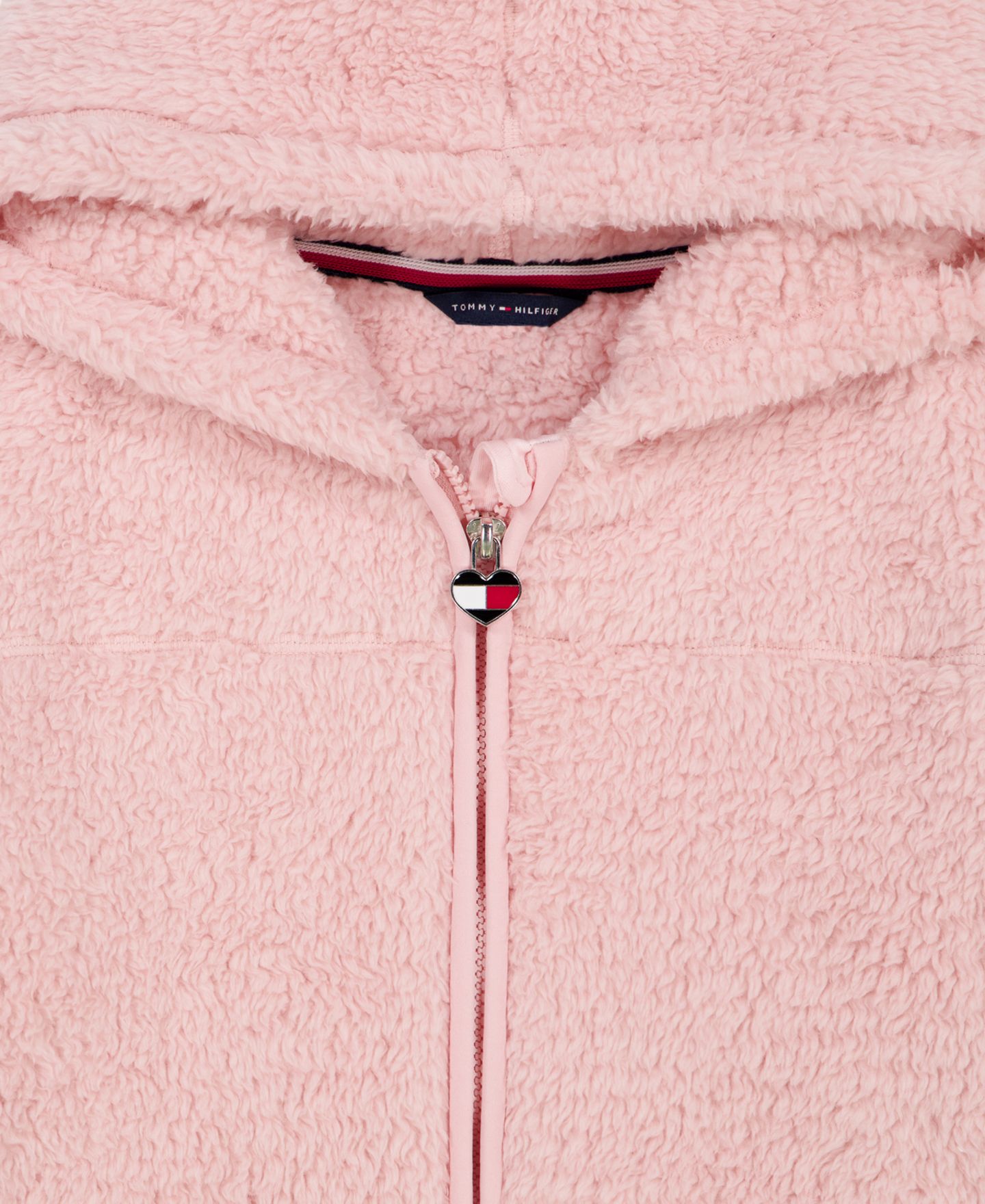 Худи Tommy Hilfiger Minky Faux Fur Hooded Drop-Shoulder для девочек, цвет: Розовый — фото 9