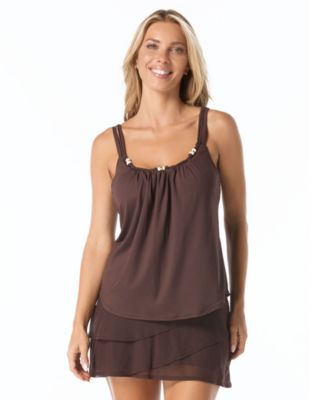 Women's Ultra Fit Bra Sized Tankini Top and High Waist Bottoms
