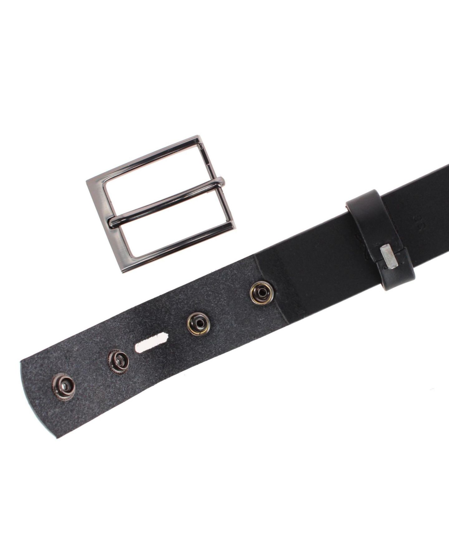 Мужской кожаный ремень Trafalgar Conall со сменной пряжкой, 35 мм, цвет: Чёрный — фото 4
