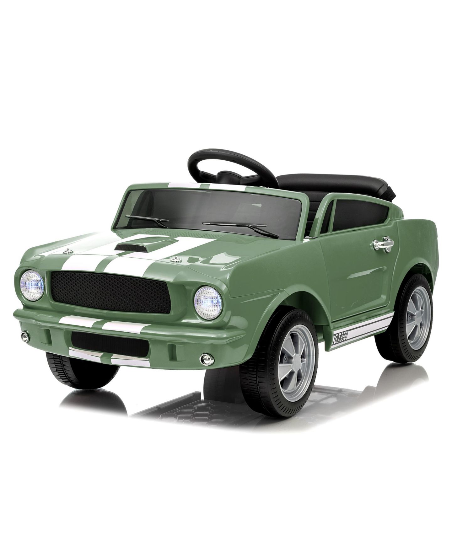 Детская игрушка homfan 12V Kids Electric Ride-On Car with Parental Remote Control & LED Headlights, 77 lb. Capacity, 3–5 лет, цвет: Зелёный — фото 8