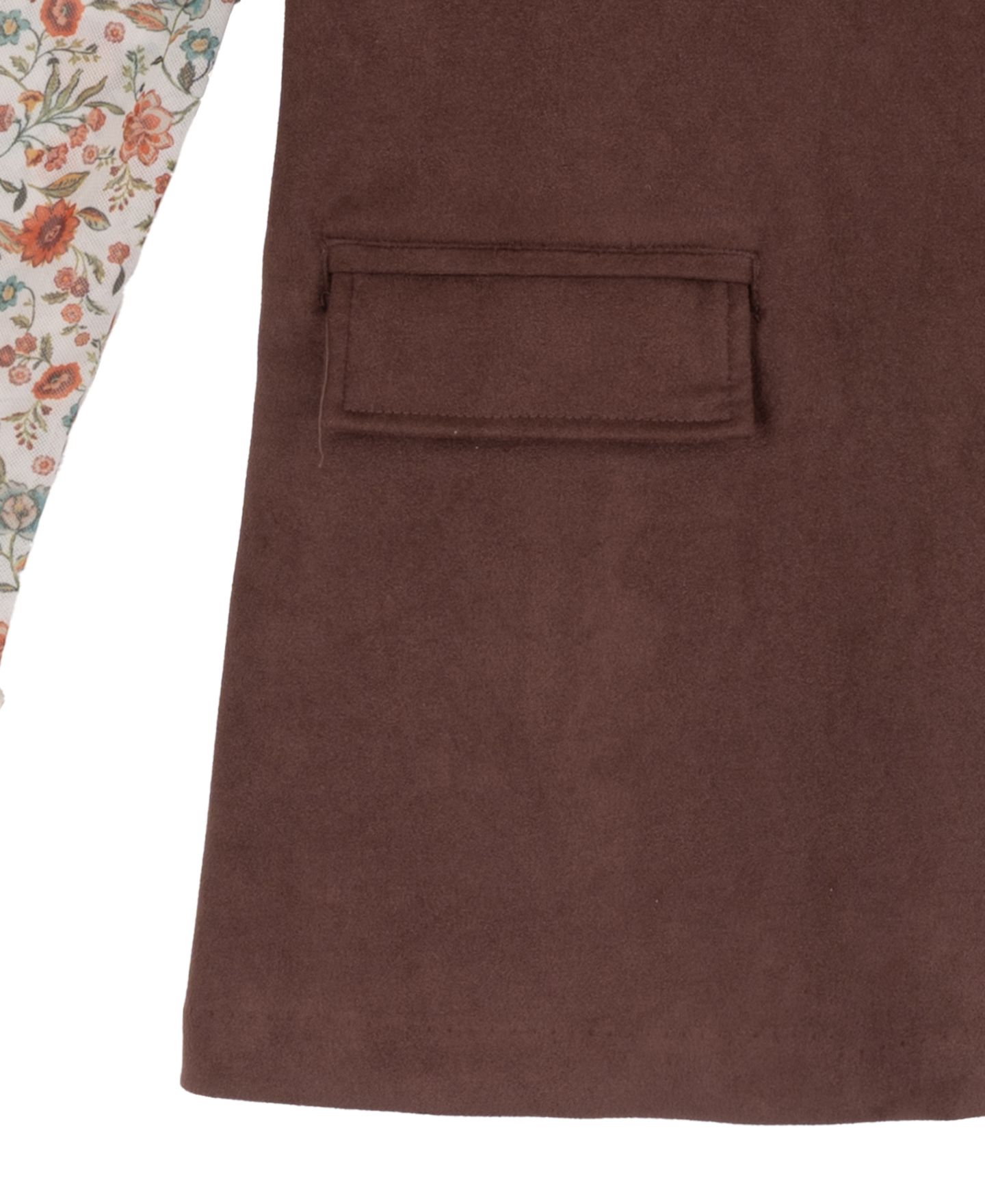 Комплекты Rare Editions Faux-Suede Square-Neck Floral-Print Jumper, Top and Necklace, 3-Piece Set для девочек, цвет: Коричневый — фото 4