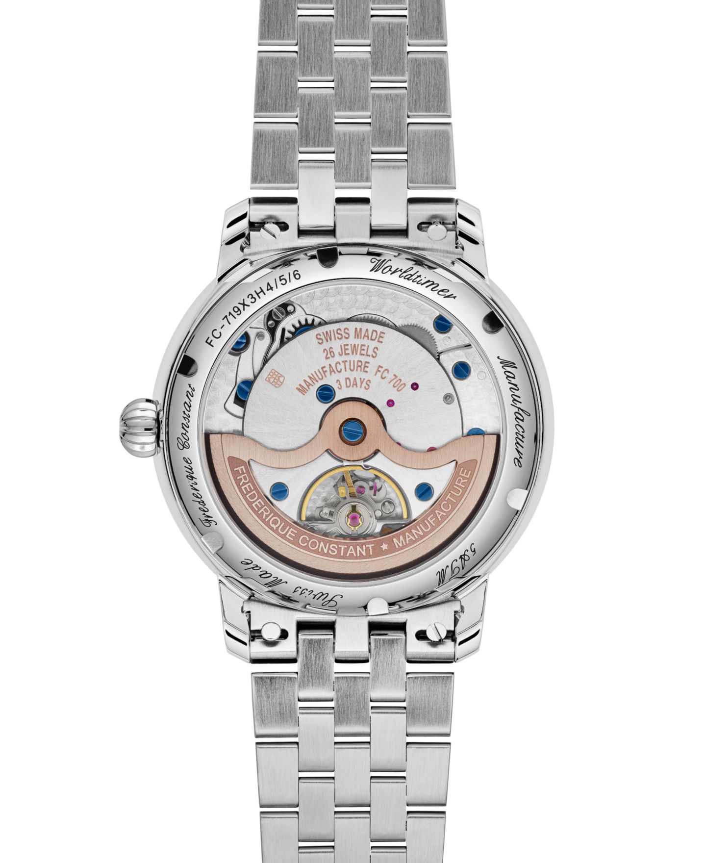Мужские часы Frederique Constant Swiss Automatic Classic Worldtimer Silver-Tone Stainless Steel 40mm — фото 3