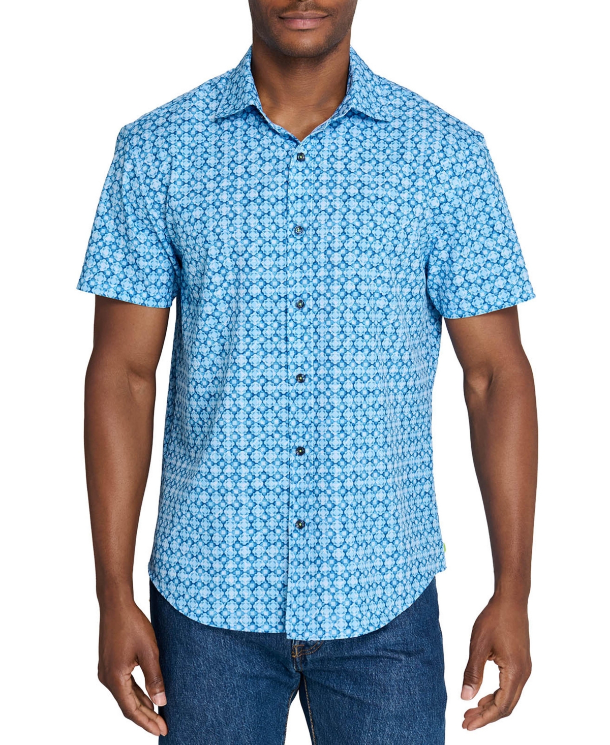 Society of Threads Men's Regular Fit Tidal Pulse Performance Short Sleeve Shirt