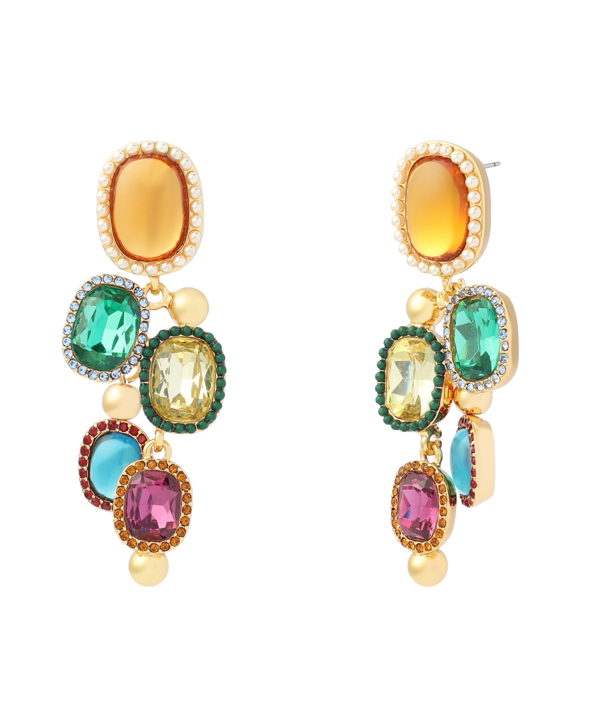 Kurt Geiger London Glass Crystal Gold-Tone Evil Eye Chandelier Earrings - Multi