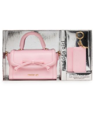 Gift Set Top Handle Faux Leather Crossbody Bag and Wallet, 2-Piece Set