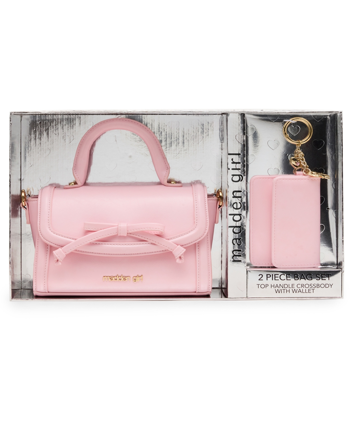 Madden Girl Gift Set Top Handle Faux Leather Crossbody Bag and Wallet, 2-Piece Set