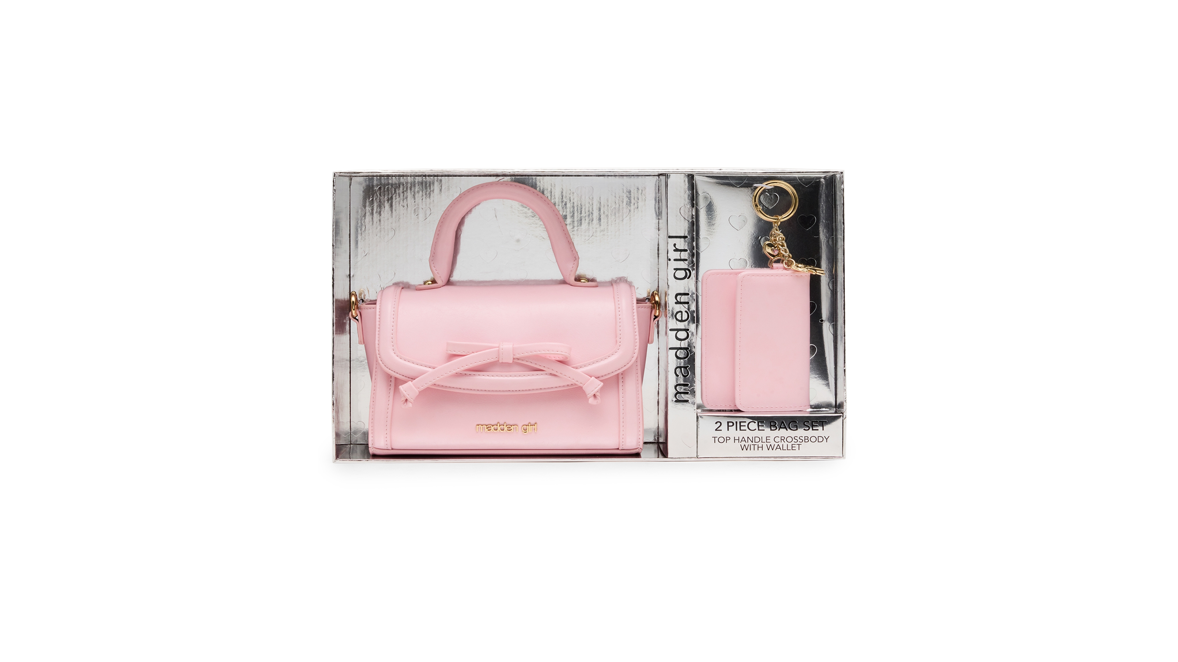 Madden Girl Gift Set Top Handle Faux Leather Crossbody Bag and Wallet, 2-Piece Set