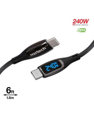DigiWATT 240W LED Power Display USB-C Charging Cable, Compatible with USB-C Devices