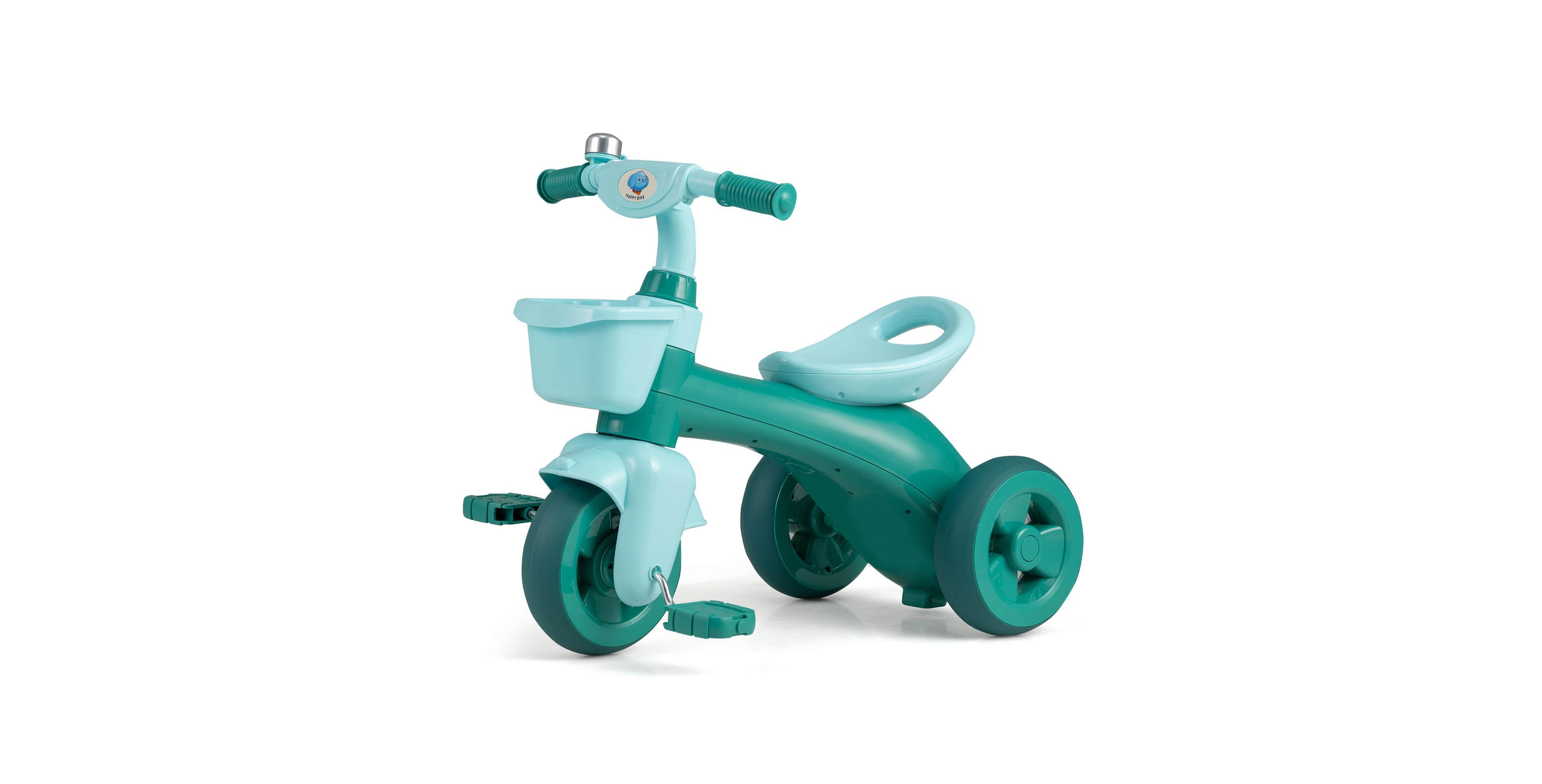 Costway Kids Trike with Limited Steering, Ergonomic Seat, Front and Rear Storage Baskets