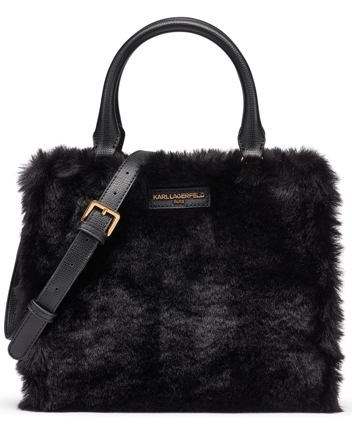Karl Lagerfeld Paris Maybelle Faux Fur Crossbody Satchel